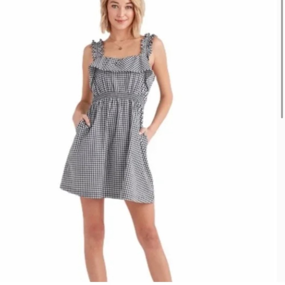 CHECKERED MINI SUMMER DRESS XS